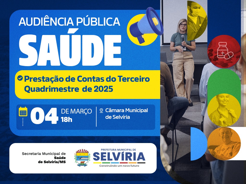 Nesta quarta: Secretaria de Saúde promove audiência pública para prestação de contas do 3º quadrimestre de 2025