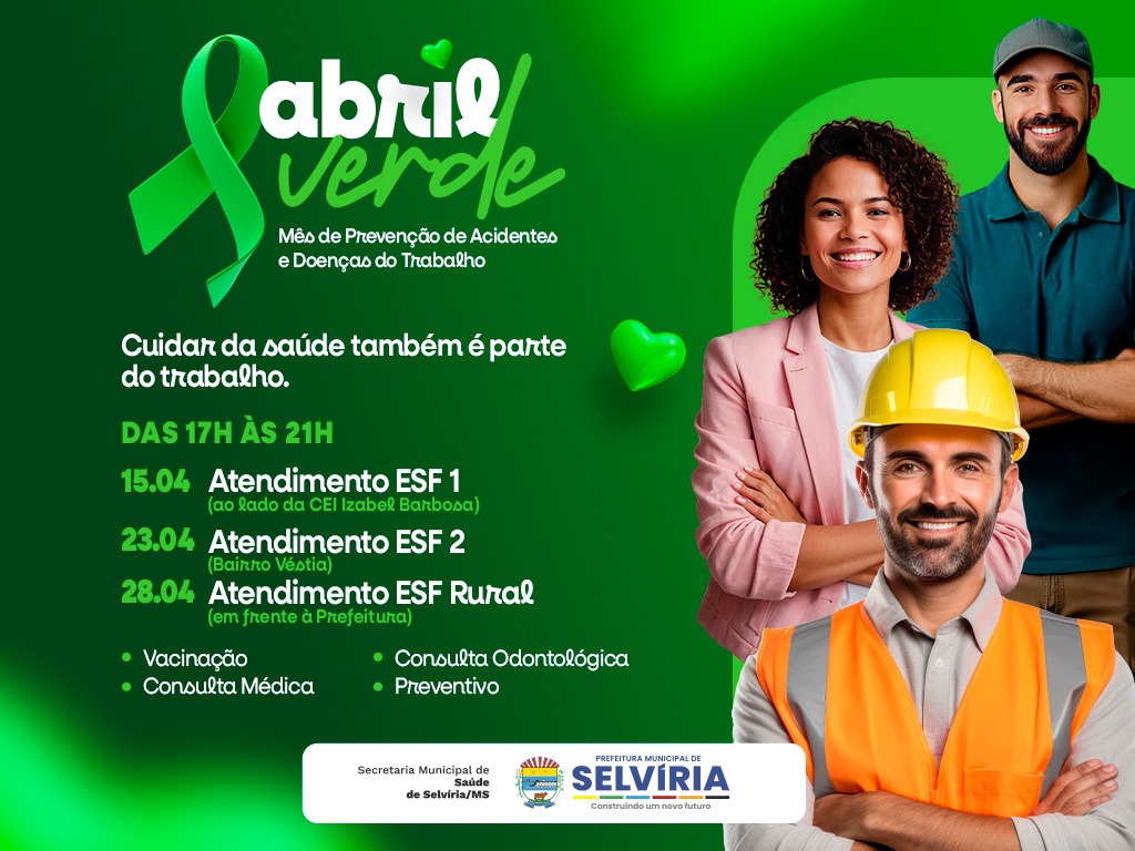Unidades de saúde de Selvíria terão programação especial do Abril Verde