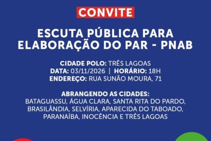 Três Lagoas recebe Escuta Pública da Política Nacional Aldir Blanc no dia 3 de novembro